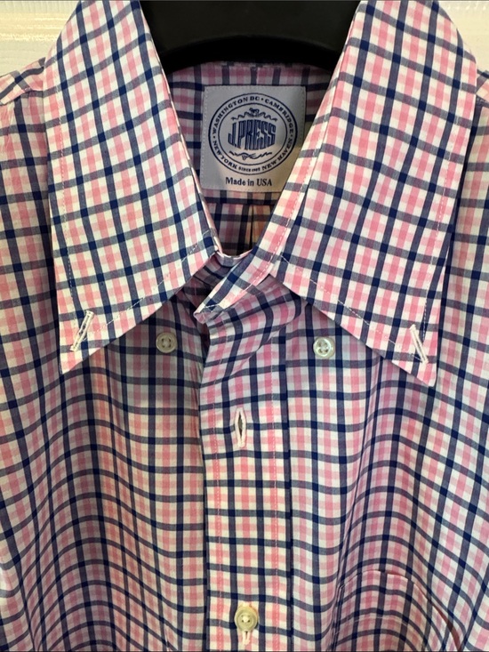 J. Press Other - J. Press Pink & Blue Check Button-Down Shirt - Made in USA